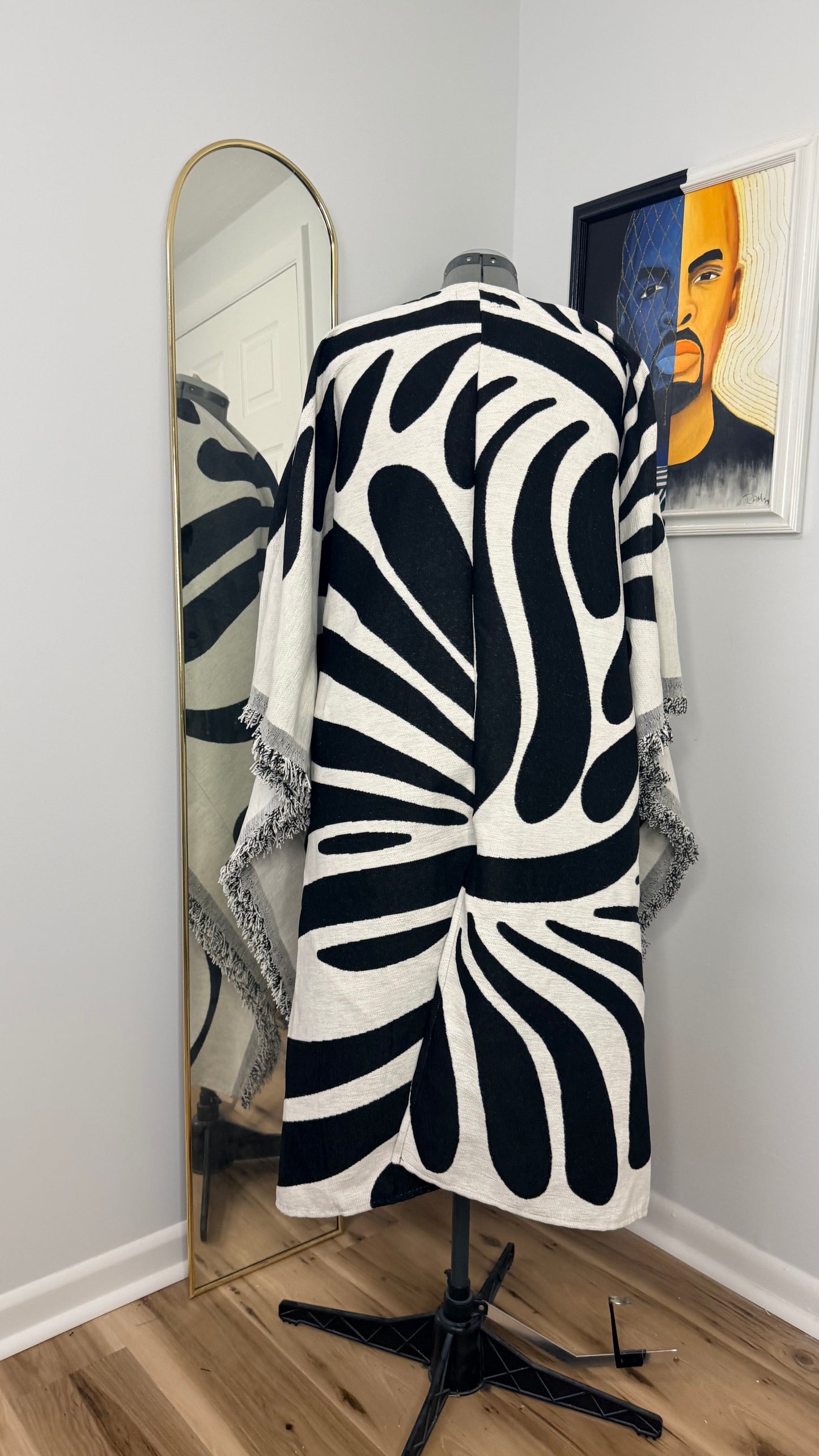 Woven Longline Coat, Ink Tide