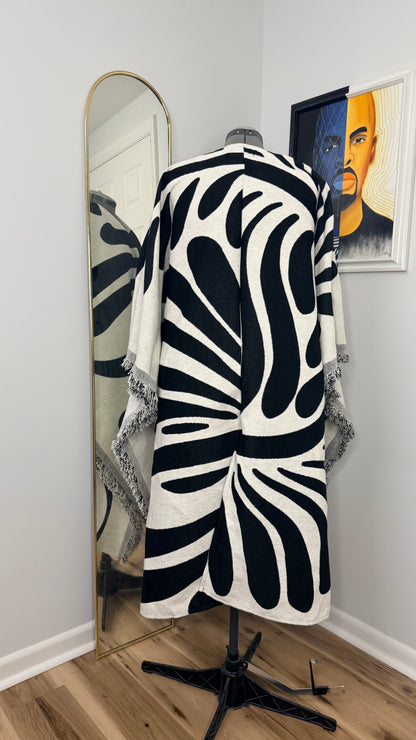 Woven Longline Coat, Ink Tide