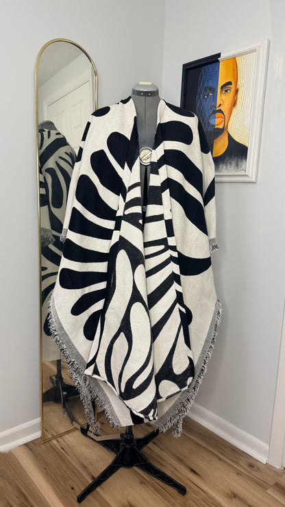 Woven Longline Coat, Ink Tide